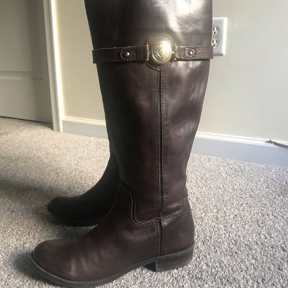 Tommy Hilfiger Leather Riding Boots - Picture 2 of 8